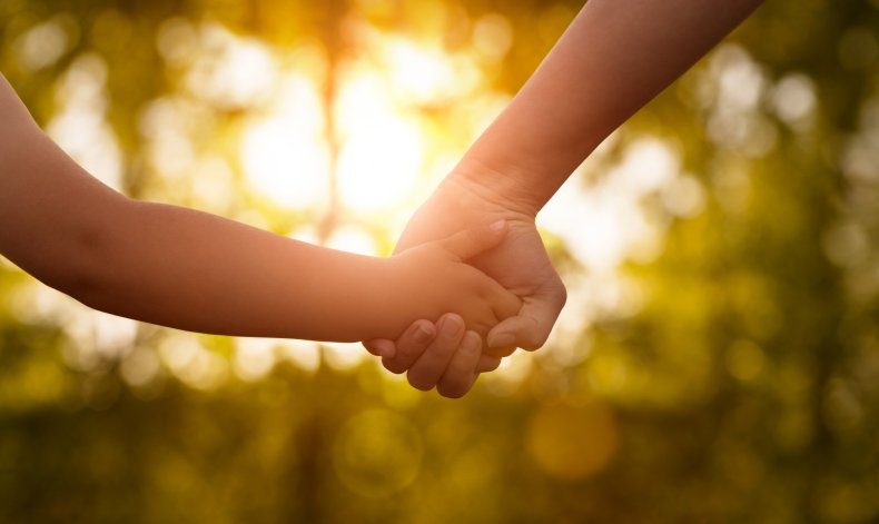 Holding hands, adoption