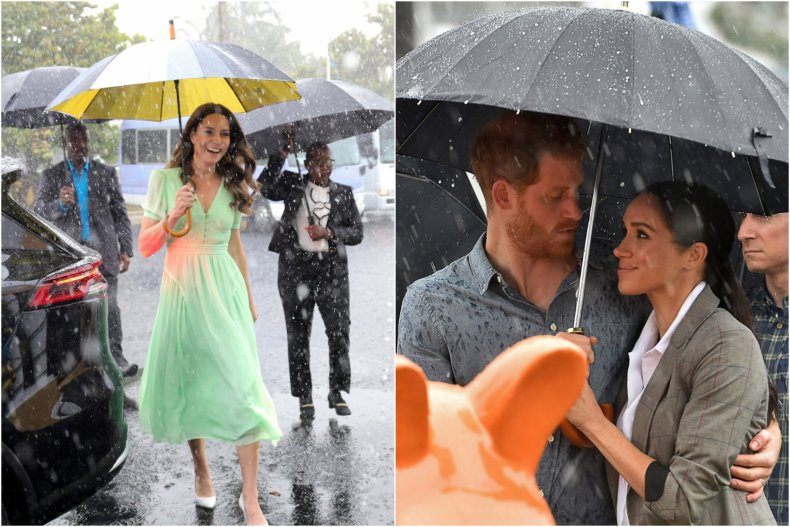 Kate Middleton Meghan Markle Rain