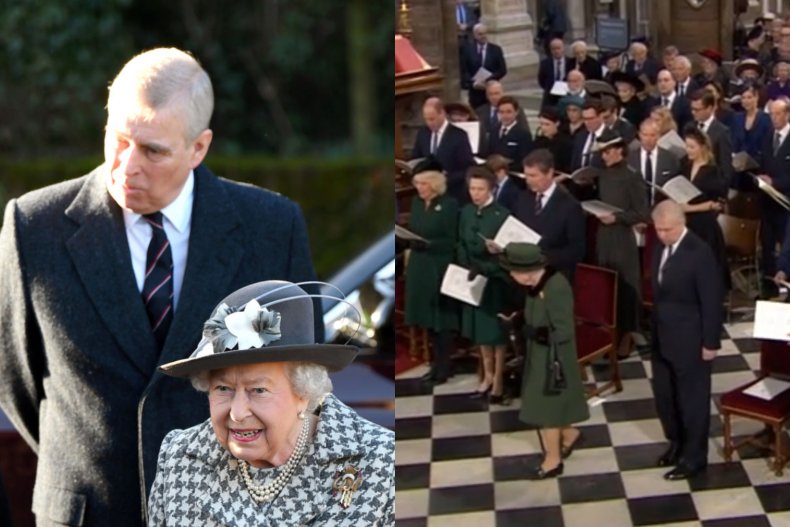 Queen and Prince Andrew at Memorial