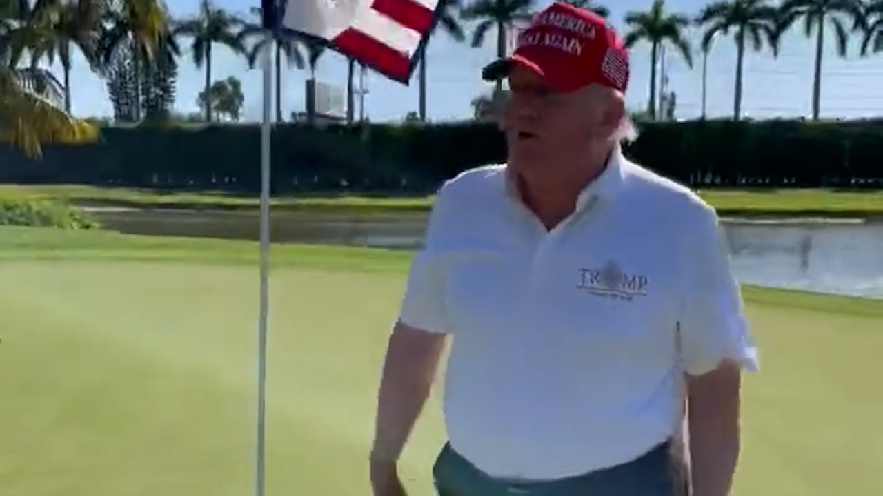 Watch Trump Claim He Shot Hole-In-1 While Playing With Professional Golfers