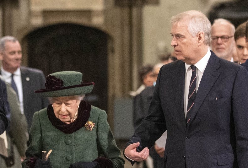 Prince Andrew with Queen at Memorial