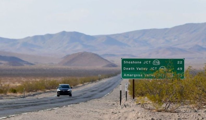 Driving through Death Valley