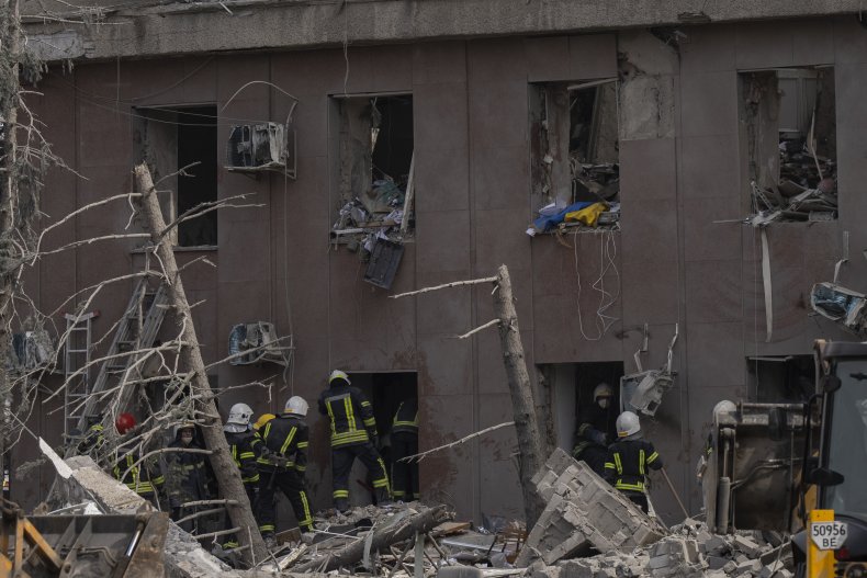 Firefighters at regional building