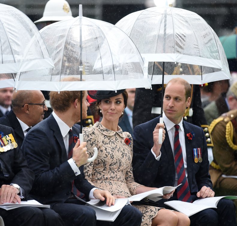 Kate Middleton Prince William Prince Harry Rain