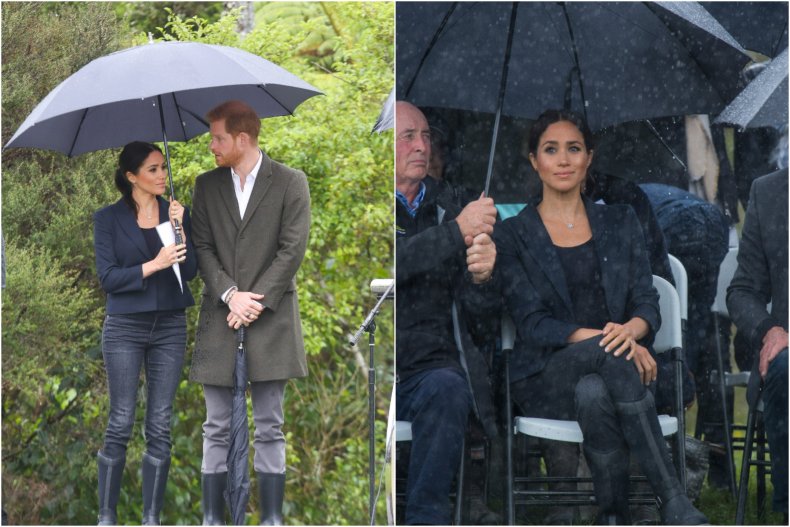 Meghan Markle Prince Harry New Zealand Rain