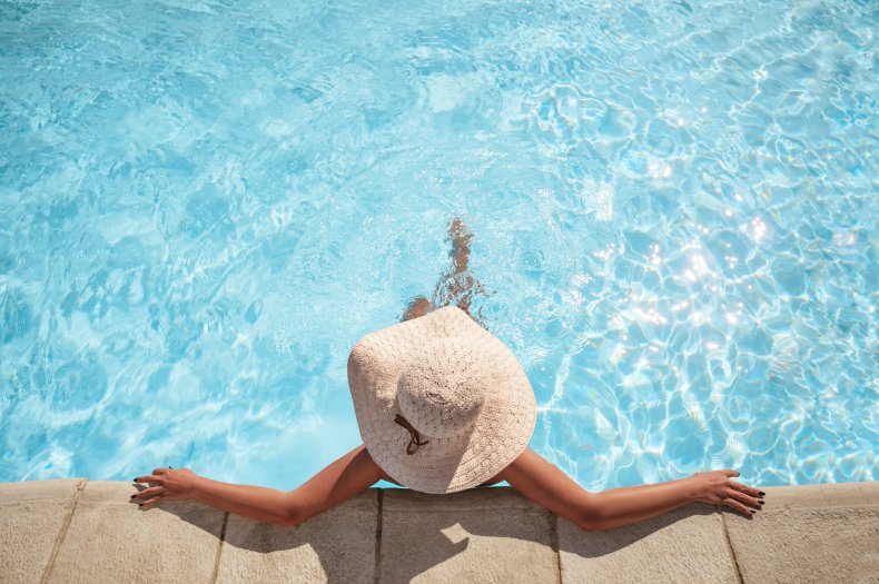 Woman in a swimming pool
