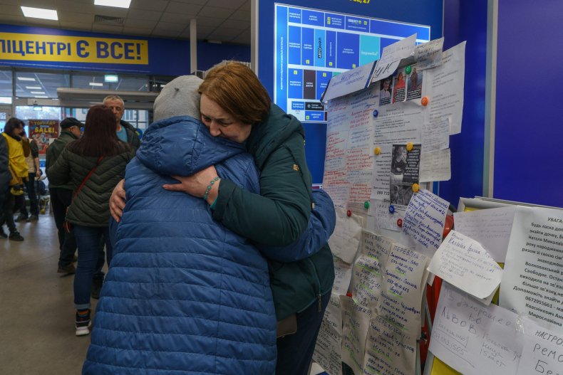 Women Hug in  Zaporizhzhia