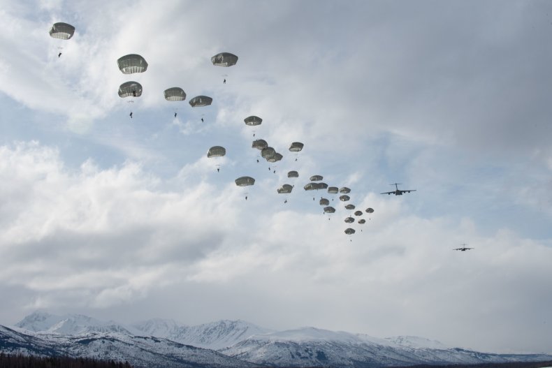 US, Army, paratroopers, Alaska, March, 2022