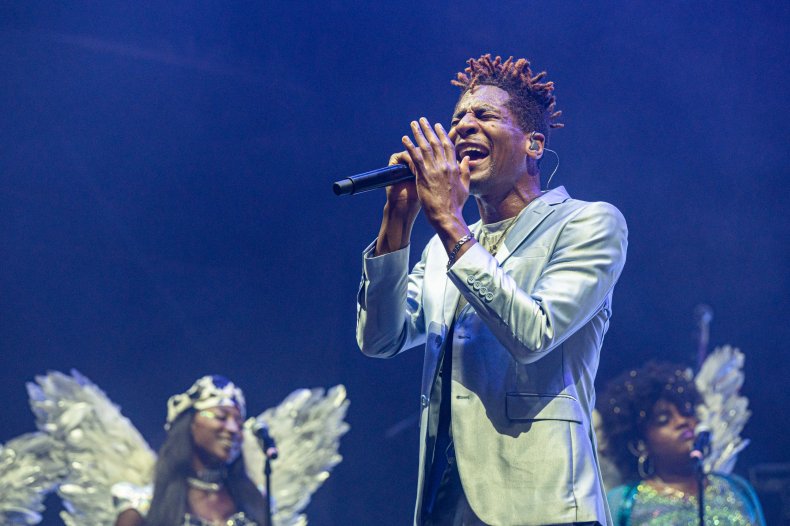 Singer and musician Jon Batiste performs live