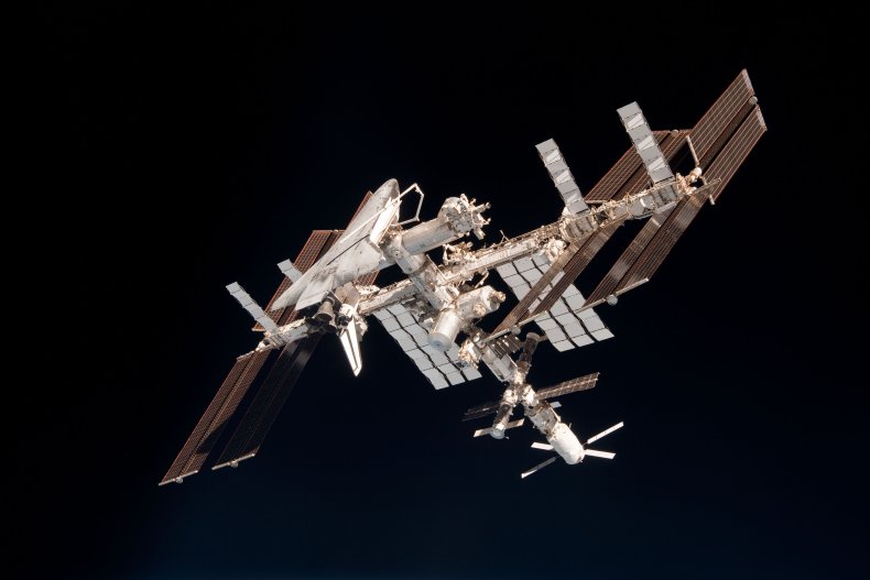 A Shuttle Docked at the ISS