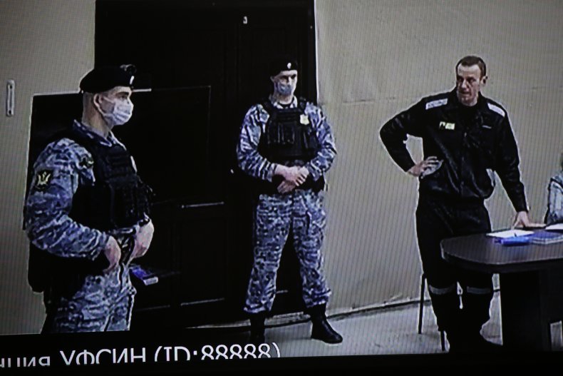 Alexei Navalny during Russia trial February 2022