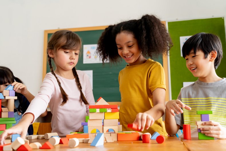 Children playing during school class.