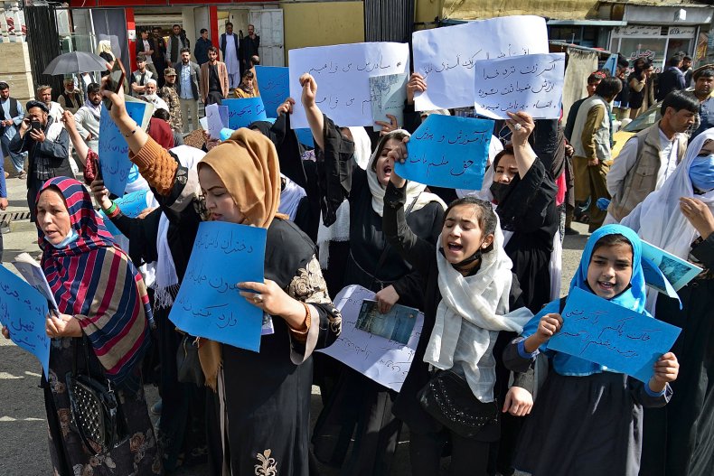 Afghan women and girls protest