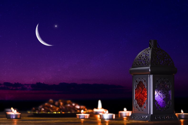 Ornamental dark Moroccan, Arabic lantern and dates