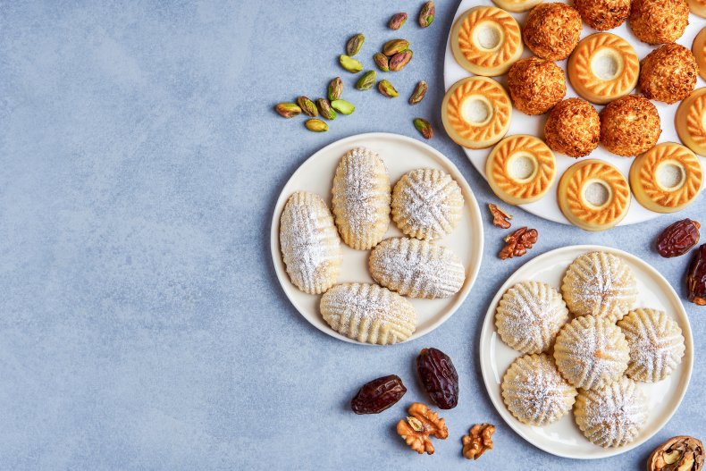 Traditional eid semolina maamoul or mamoul cookies