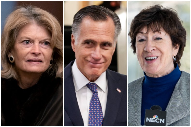 Lisa Murkowski, Mitt Romney and Susan Collins