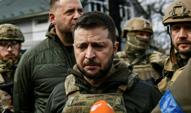 Volodymyr Zelensky Visits Scene of Bucha Massacre