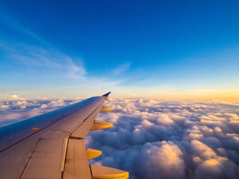 Airplane wing during flight