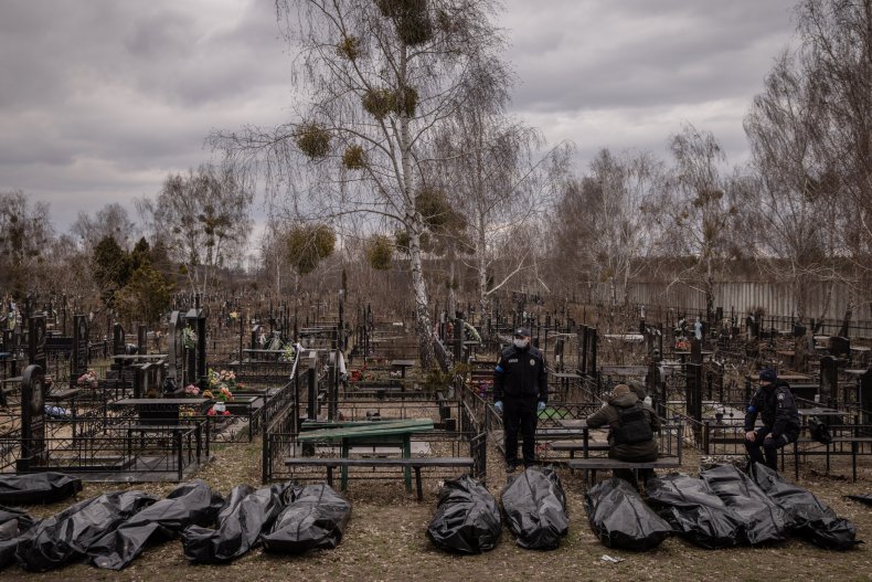 Ukraine, body, bags, Bucha, war, Russia