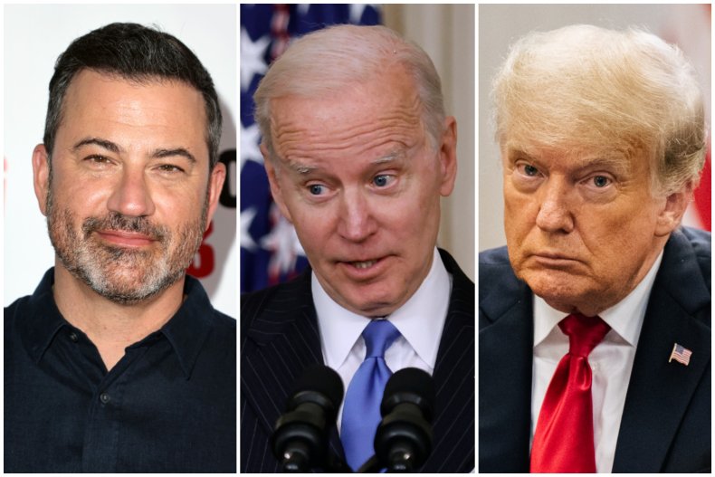 Jimmy Kimmel, Joe Biden and Donald Trump