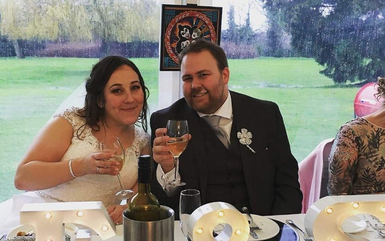 Emma and Stuart Seaton at their wedding.