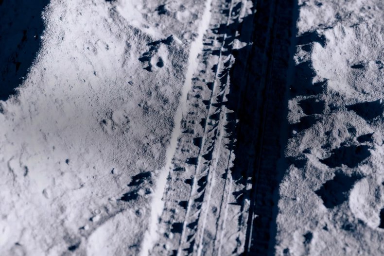 Tire prints on the moon