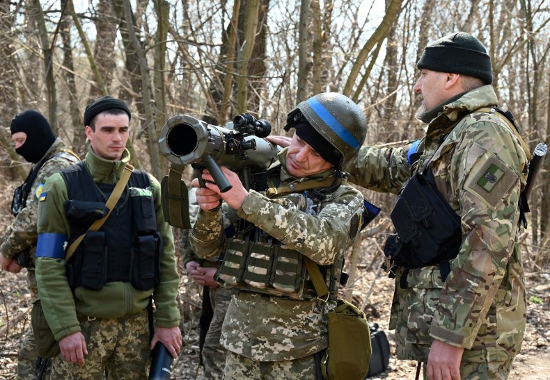 Ukraine soldiers train near Kharkiv Russia invasion