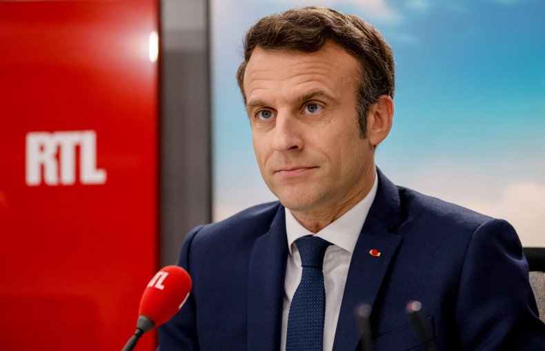 Emmanuel Macron during Paris radio interview Ukraine