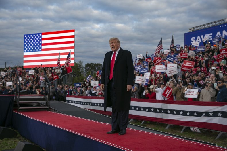 Donald Trump arrives at North Carolina rally