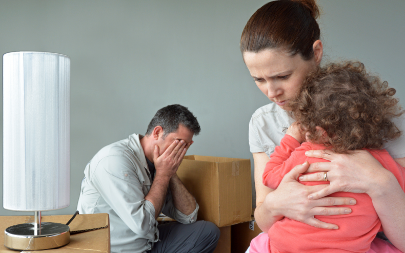 A family facing eviction.