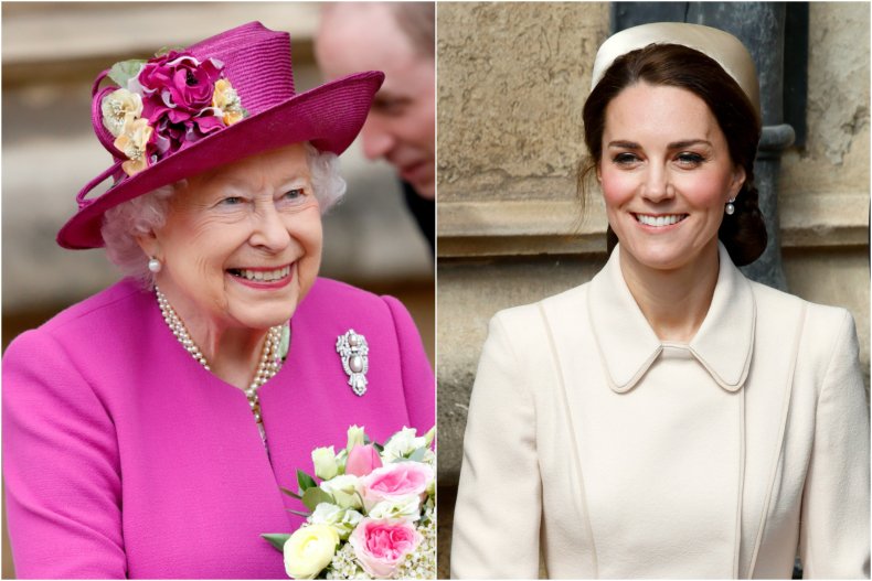 Queen Elizabeth II and Kate Middleton Easter