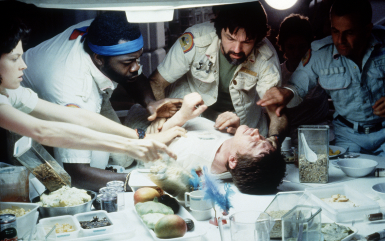A key scene from the film Alien.