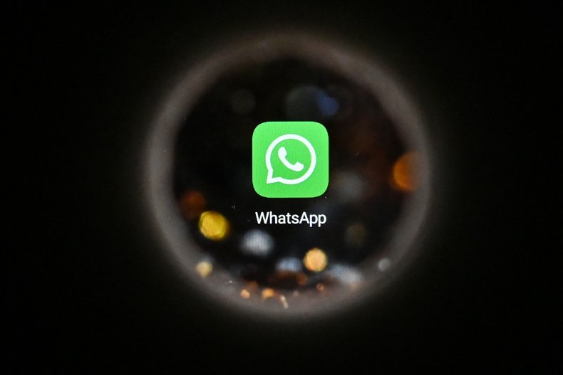 WhatsApp logo on a smartphone screen