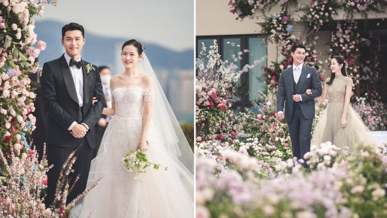 Hyun Bin and Son Ye-jin wedding photo.