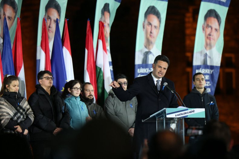 Peter Marki-Zay in Budapest election night address