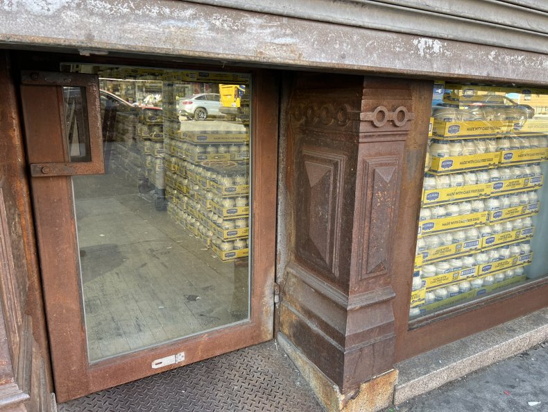 Bizarre NYC building filled with mayonnaise.