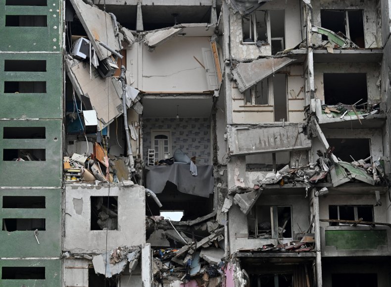 Chernihiv Ukraine homes damaged by Russia invasion