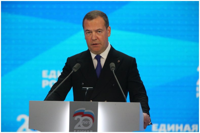 Dmitry Medvedev picutred at an event 