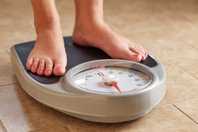 Person standing on a scale
