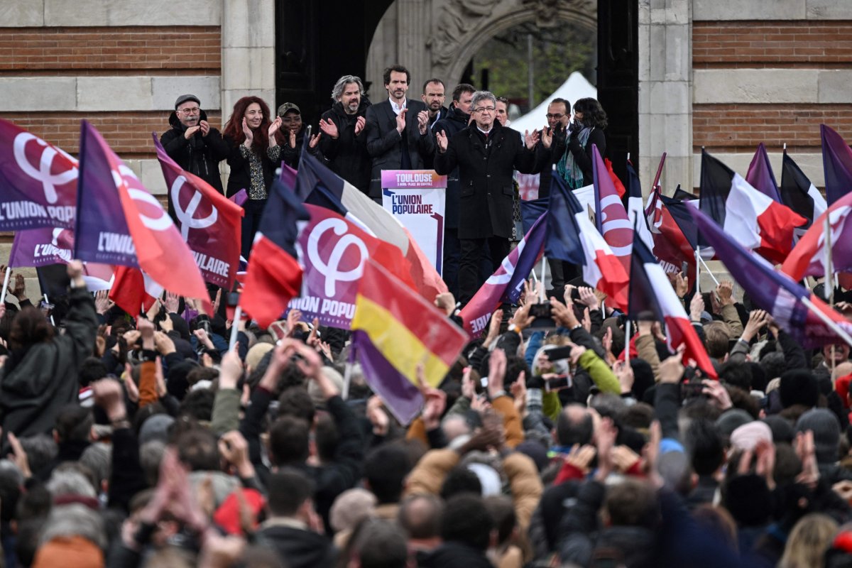 Jean-Luc Melenchon campaign rally Toulouse France