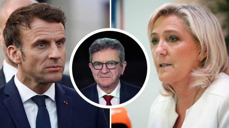 Emmanuel Macron Jean-Luc Melenchon Marine Le Pen