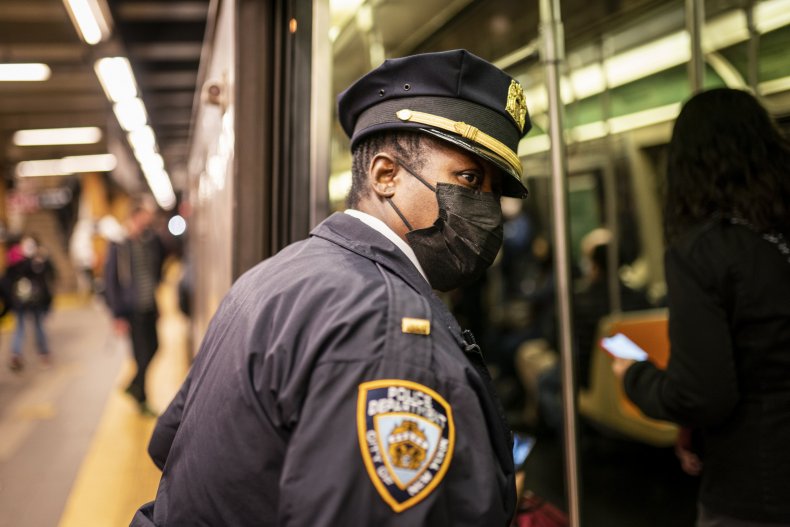 nypd officers patrol subway new york