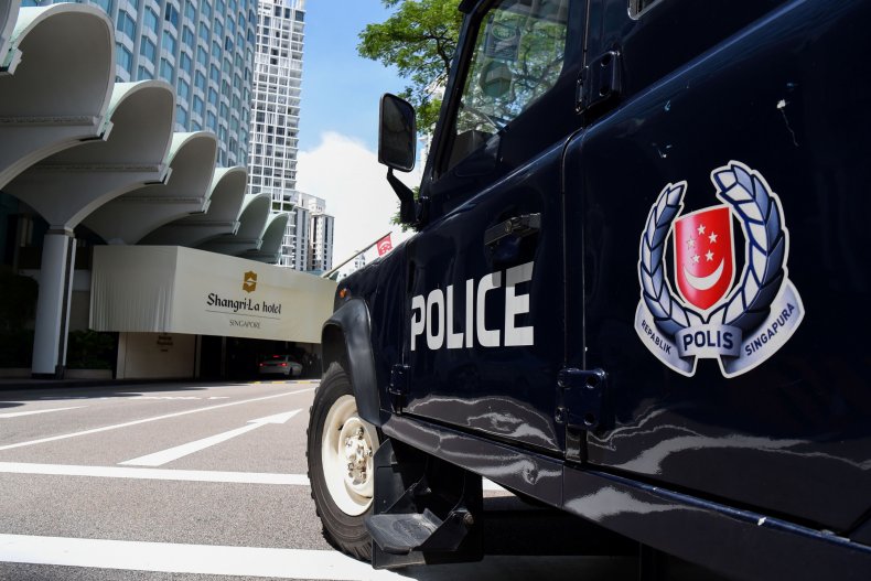 A Police Vehicle Parked in Singapore