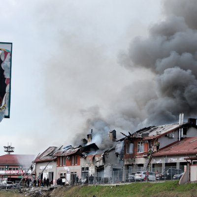 Lviv Building Struck by Russian Missile Lviv Building Struck by Russian Missile