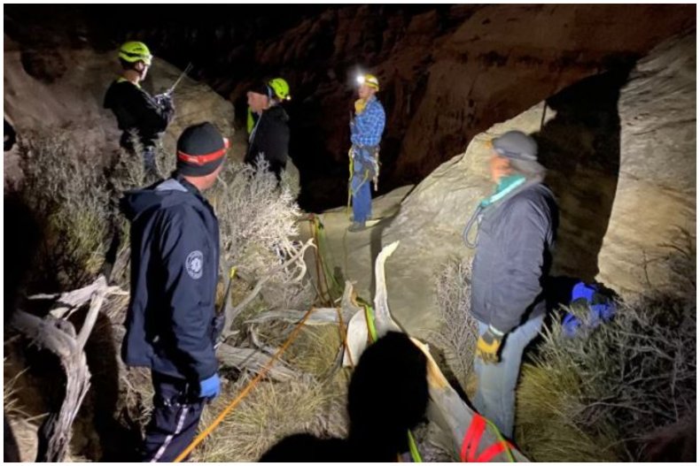 Rescue workers at Utah canyon