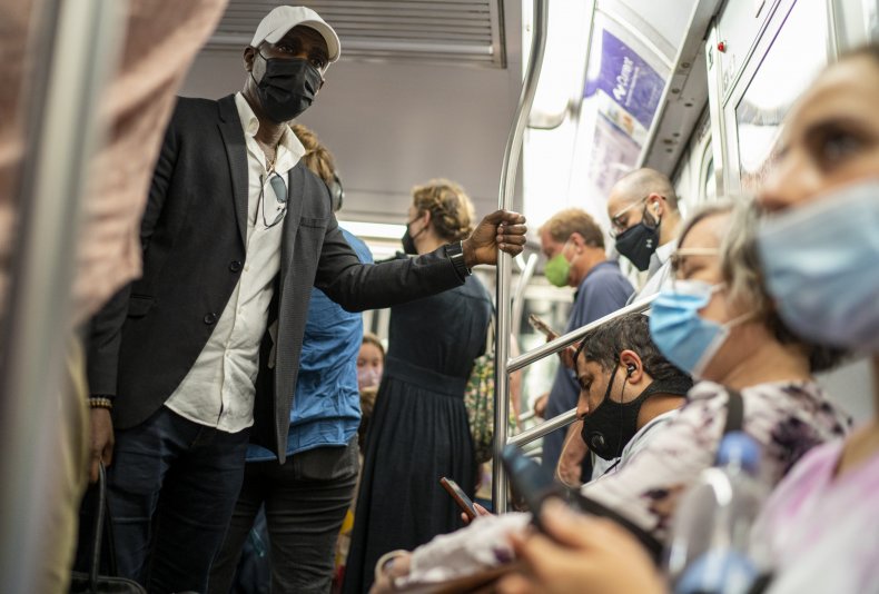 Passengers Wear Masks on the Subway