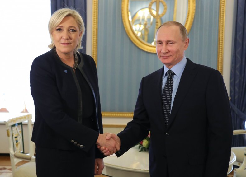 Marine Le Pen and Vladimir Putin