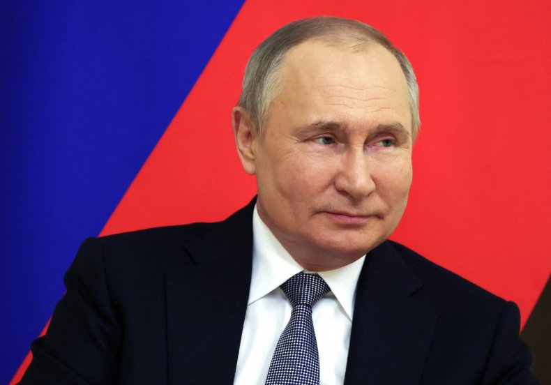 Vladimir Putin at meeting near Moscow Russia