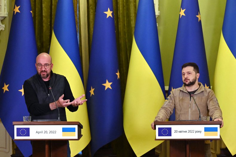 Charles Michel and Volodymyr Zelensky