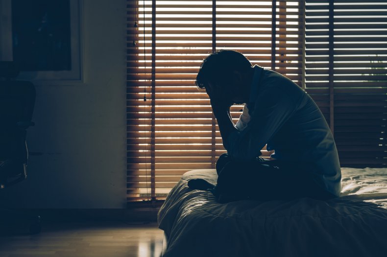 Sad man crying